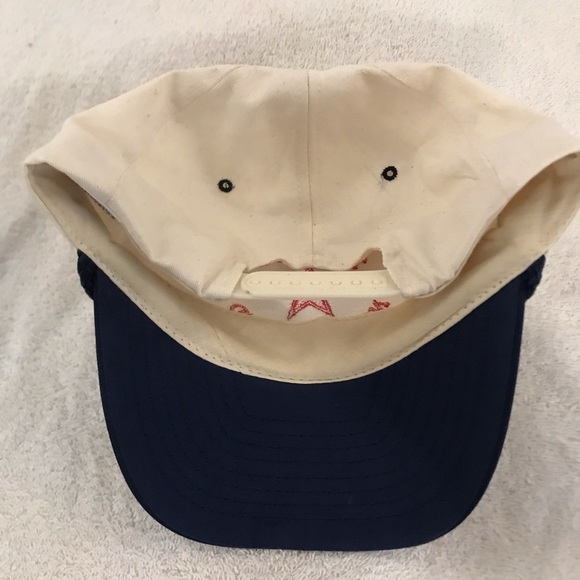 Nissun Cap's "Texas National Guard" Adjustable Cream&Blue&Red Vintage Ball Cap - Picture 13 of 14